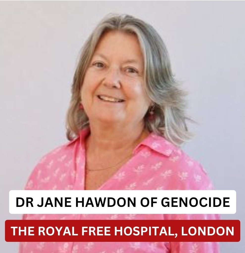 doctor_rahmeh's tweet photo. Dr Jane Hawdon suspended Dr @NadimHCr just 63 minutes after an anonymous complaint over his social media posts on the genocide in Gaza.

Hawdon is the same doctor known for her Lucy Letby review. She also personally filed a complaint against me to the GMC.

When Hawdon suspended Nadeem in August 2024, she provided no specific details of the complaint. No evidence.

She sent him home mid-shift and did not even tell him why.

Nadeem was left in uncertainty overnight— he was so worried he might have harmed a patient.

Hawdon then ambushed him in a meeting and pressured him: delete your posts or face a full investigation.

Nadeem is suing the Royal Free Trust and suing Hawdon personally for discrimination and harassment.

She took the stand today in his employment tribunal. She seemed worried, as though she never expected to be held responsible for her disgraceful behaviour.

Hawdon treated Nadeem as guilty until proven innocent. Not because of clinical issues or patient harm. But because of his words expressing outrage over 'israel's' terrorism and the mass murder of Palestinians.

Nadeem is a Christian Jordanian who has borne witness to the Palestinian struggle his entire life.

Hawdon had no right to stop him caring for the British public because of his righteous and moral views.

She had no right to cause him that level of harm and force him to delete his posts just to keep his job and livelihood.

Genocide apologists working as doctors in Britain must be exposed so the British public can make informed decisions regarding their care.

Eternal shame on Jane Hawdon.