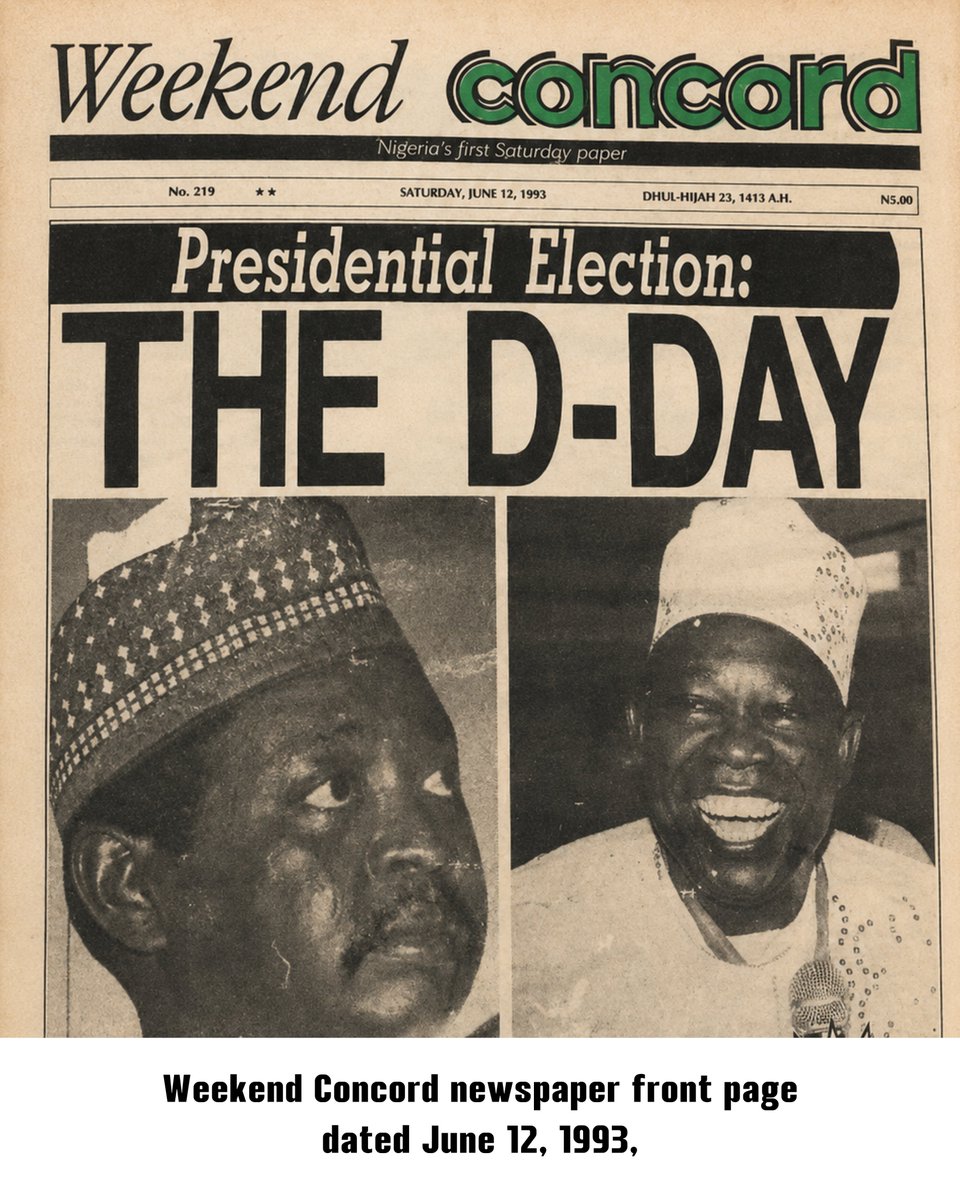 nativeland_pod's tweet photo. June 12, 1993, began with hope 🇳🇬🗳️.

Nigerians stepped out with huge anticipation, and MKO Abiola also cast his vote in what many still call the freest election in Nigeria’s history.

https://t.co/FZnSFOUz7V

#NigeriaHistory #June121993 #WeekendConcord https://t.co/vktRH40lw4