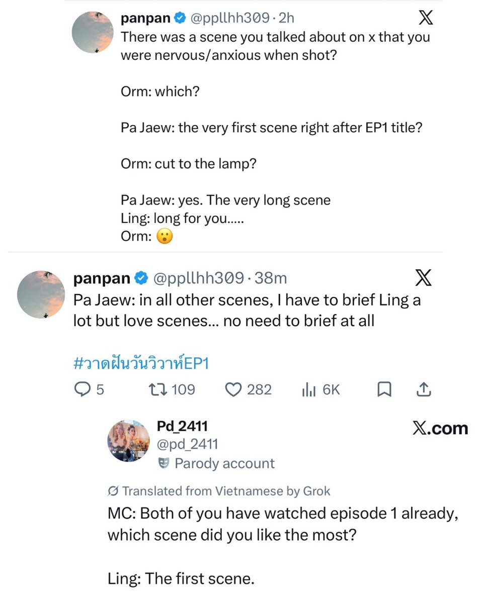 omakase418's tweet photo. I can't with Ling 🤦🏻‍♀️😂 

LINGORM ILF EP1 
#วาดฝันวันวิวาห์EP1 https://t.co/WJyBpY4F6j