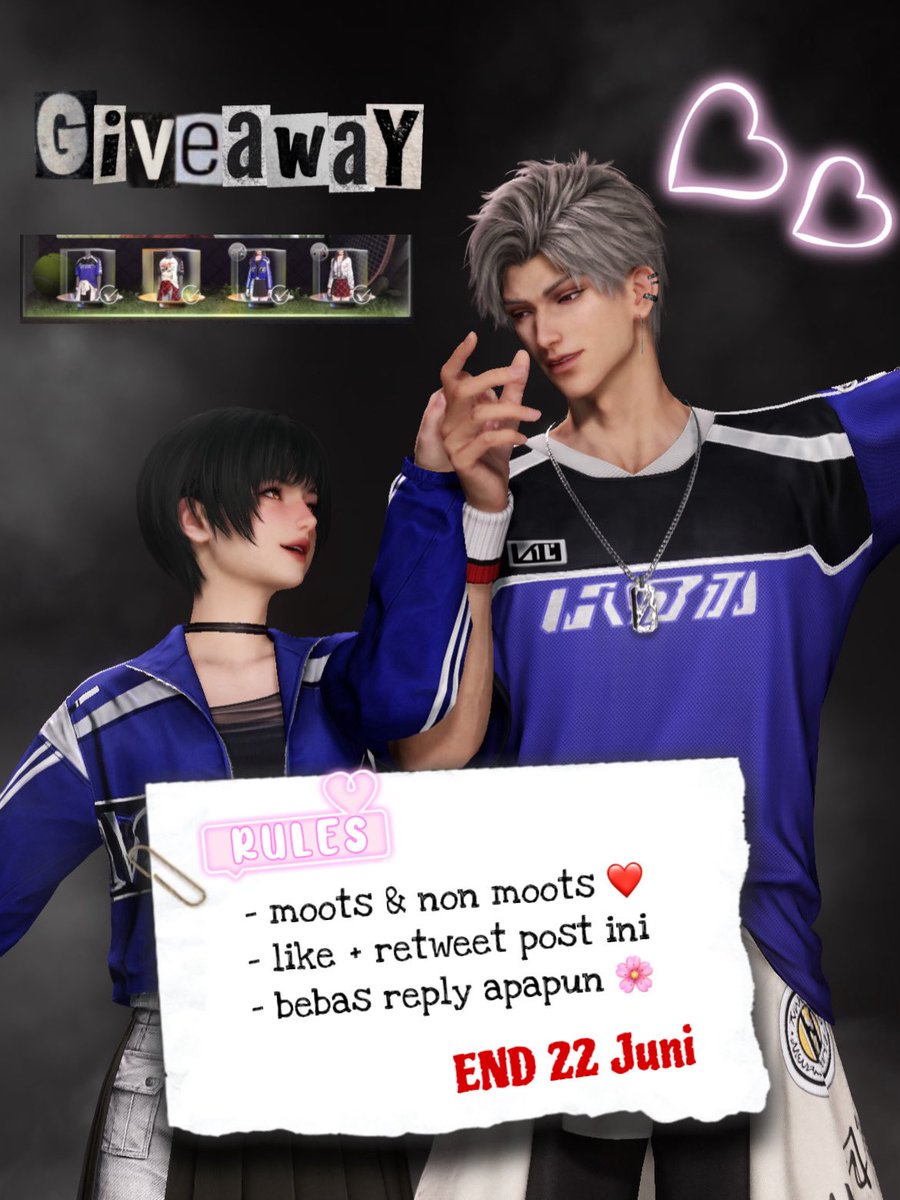 cegilaosylus's tweet photo. 🌹GIVEAWAY🌹 

Alhamdulillah dalam rangka memenuhi nazarku &amp; aku juga senang Messi hattrick 😭🤘🏻dan bnyk hal2 baik lainnya, aku mau adain GA outfit love, peace and gawl 😎
 
‼️INA 🇮🇩 ONLY‼️
2 winners -> 1 winner/set (bebas pilih mau outfit mc/li) 

Rules di pic ya 🌸

Goodluck 🍀 https://t.co/yXQk7jS8FI
