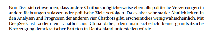 NotoriousSneed's tweet photo. @MFratzscher Die wissen sogar wie unwissenschaftlich diese "Kurzstudie" ist. Nur weil die anderen KI sich in ihren Meinungen überdecken (weil sie das selbe MSM Trainingsmaterial benutzen) sind sie nicht akkurater. https://t.co/bGdHp8rylO