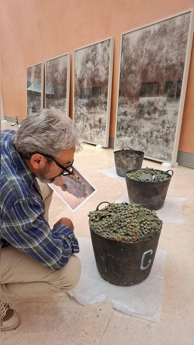 RestauraThyssen's tweet photo. Ya hemos chequeado, junto a los correos desde cada museo,  las casi 80 obras que van a formar parte de la exposición de la artista sevillana "Carmen Laffón. Variaciones".
Hay obras como óleos en lienzo, obras de carboncillo sobre papel,  esculturas en bronce o escayola. https://t.co/gZm3aJdXOp