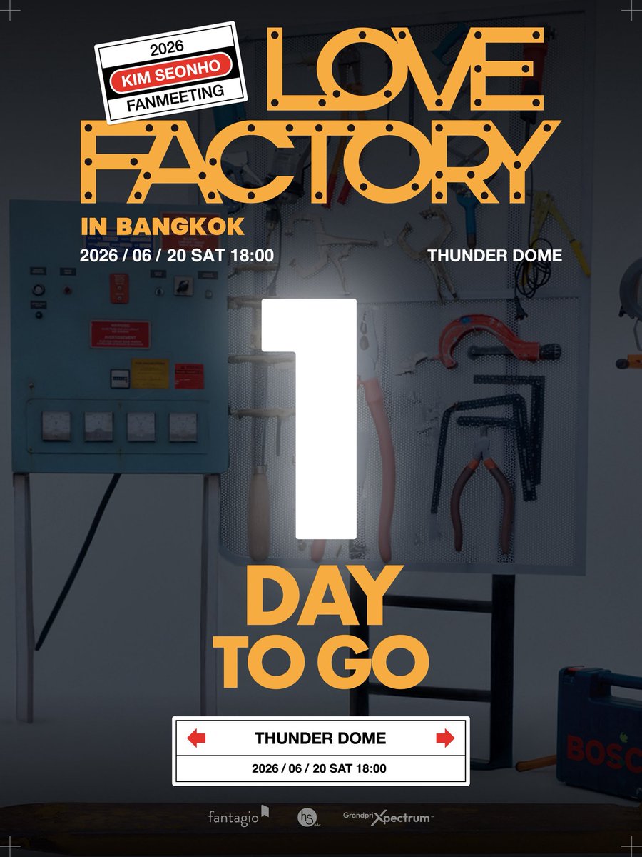 GPxpectrum's tweet photo. อีก 1 วัน! ❤️
ความตื่นเต้นเริ่มชัดขึ้นทุกที

งาน 2026 KIM SEONHO FANMEETING <LOVE FACTORY> in Bangkok 

📅 วันเสาร์ที่ 20 มิถุนายน 2569  เวลา 18.00 น.

📍 ธันเดอร์โดม เมืองทองธานี 

📢 ติดตามอัปเดตเพิ่มเติมได้ทาง Social Media ของ Grand Prix Xpectrum บนทุก Platform
------------------------------------------------

Only 1 day to go until our big day arrives! ❤️
The excitement is building as we get closer to

2026 KIM SEONHO FANMEETING <LOVE FACTORY> in Bangkok 

📅 Saturday, 20 June, 2026 at 18.00 hours.

📍 Thunder Dome, Muang Thong Thani 

📢 Stay tuned for more updates on all Grand Prix Xpectrum’s social media.
-----------------------------------------------
#คิมซอนโฮ #김선호 #KIMSEONHO  
#LOVE_FACTORY
#LOVE_FACTORY_in_Bangkok
#HSenc
#GrandPrix #GrandPrixXpectrum