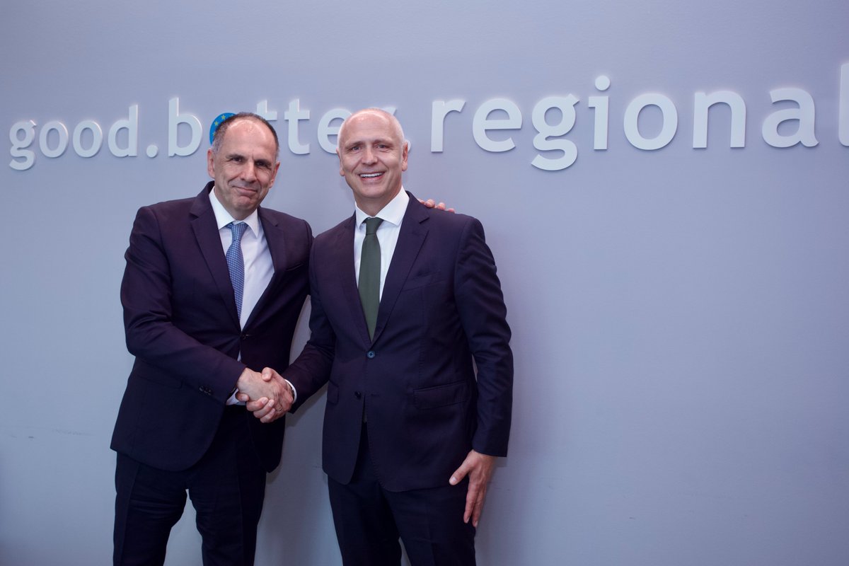 rccint's tweet photo. RCC hosted @GreeceMFA Minister George Gerapetritis today in #Sarajevo, where he was welcomed by RCC Secretary General @amer_kap

The meeting focused on regional cooperation in #SouthEastEurope, European integration of the #WesternBalkans, role of the #SEECP, and more ⏭️ “Through SEECP, SEE2030 Strategy and the RCC’s regional programmes, we are building a more connected, resilient and competitive region, firmly anchored in our shared European future,” said RCC SG.

Continued political and institutional support of Greece, as a founding participant of the SEECP and an RCC Board participant remains essential for organisation’s ability to respond to regional challenges and deliver tangible benefits to citizens and businesses.

Read more 👉🏻 https://t.co/CHSbeke2Dy

#poweredbyRCC 🇪🇺