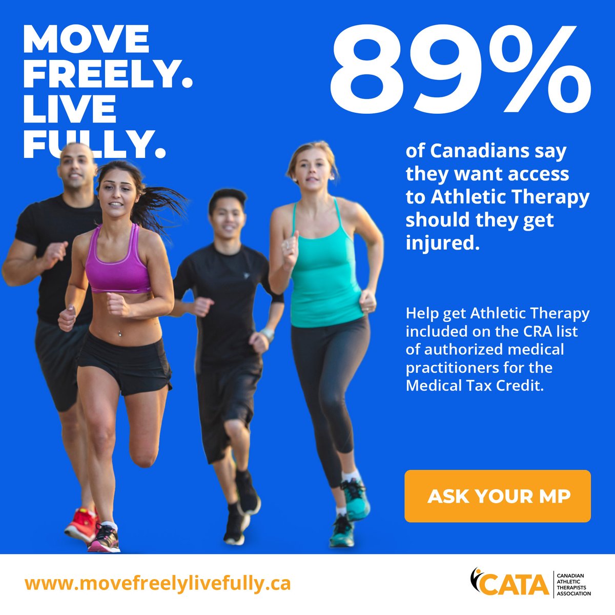 MoveFreelyCA's tweet photo. 💪 Help us push for #AthleticTherapy to be recognized on the #CRA list of authorized medical practitioners for the Medical Tax Credit! This means better support for your health and wellness. ✉️ Contact your MP today: https://t.co/6OiMUji7VF 
#CanadianRevenueAgency #PSHCP  @cata_canada