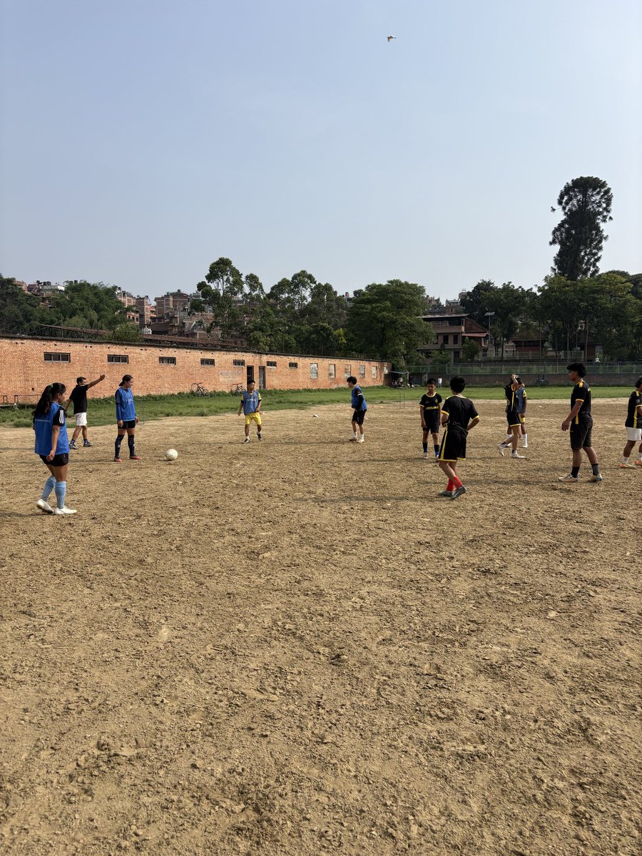 biplav's tweet photo. At Khwopa Kings training this morning. Of the dozen or so trainees, 3 boys had played in the ANFA U16 League, a girl had been selected for ANFA Academy, and another was a national futsal team player.

Goes to show what even a simple grassroots football program can achieve. https://t.co/uNJRiTopTC