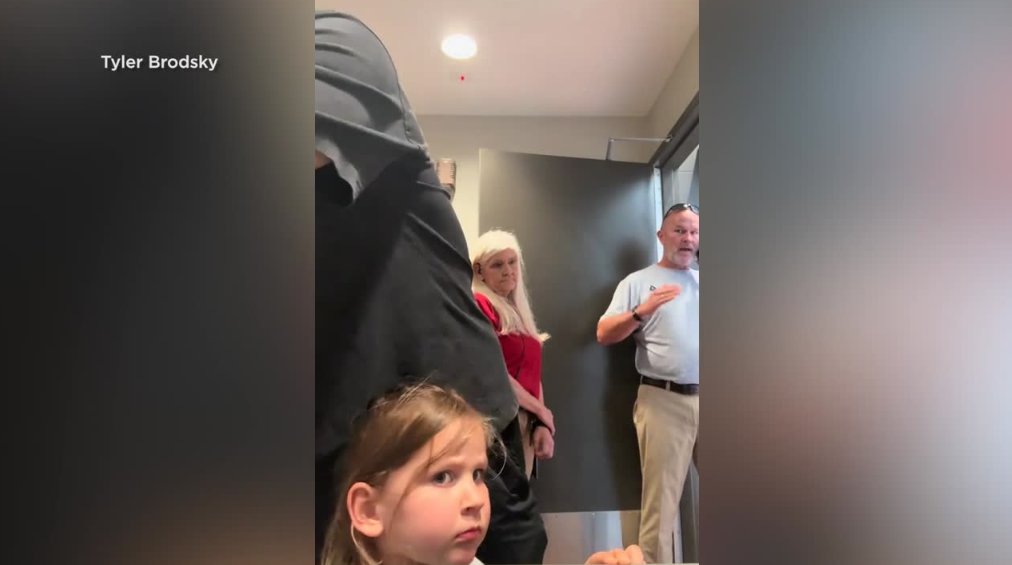 Local12's tweet photo. A viral confrontation at a gas station restroom has reignited debate over the need for more family bathrooms after police determined a father who entered a women's restroom to assist his daughter had committed no crime.

Thoughts? https://t.co/eZXO2maDnx