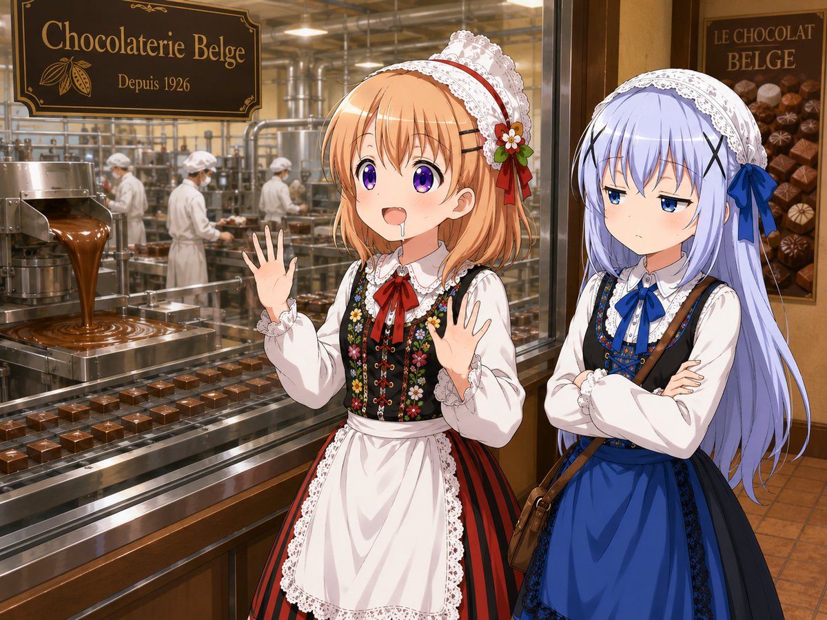 HopeAbsent's tweet photo. 旅するココチノ、ベルギー編その２
ココア「チョコレートだよチノちゃん♥️」
チノ「ココアさん、よだれでてますよ」
#ごちうさ #gochiusa https://t.co/F8PQ4q0mUN