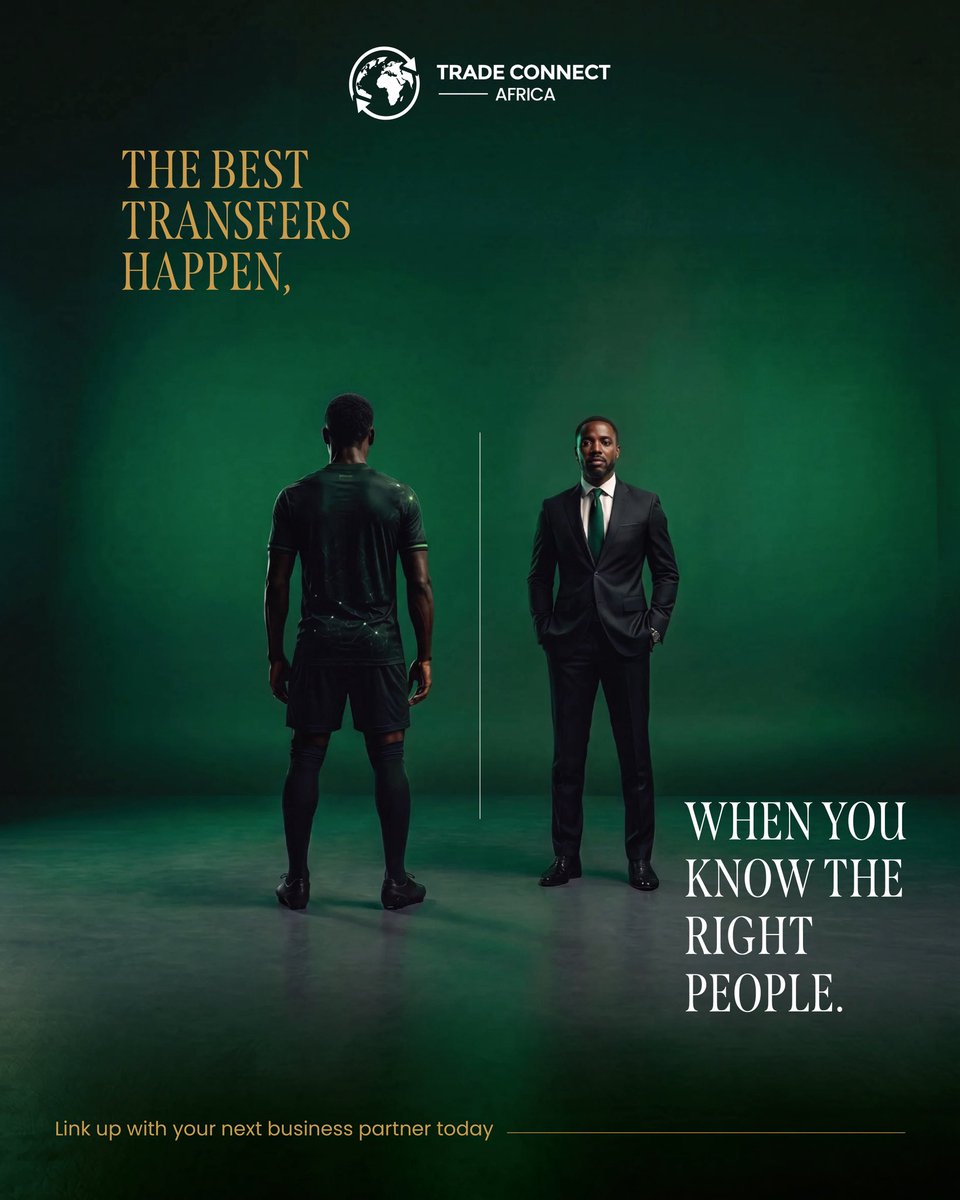 Trade_Conn3ct's tweet photo. In football, a great agent changes everything. In trade, a verified network does the same. Sign up on https://t.co/ycOAJVfdpe, the most trusted trade facilitator in trade. 
#WorldCup2026 
#TradeConnectAfrica https://t.co/VNINemrIT8