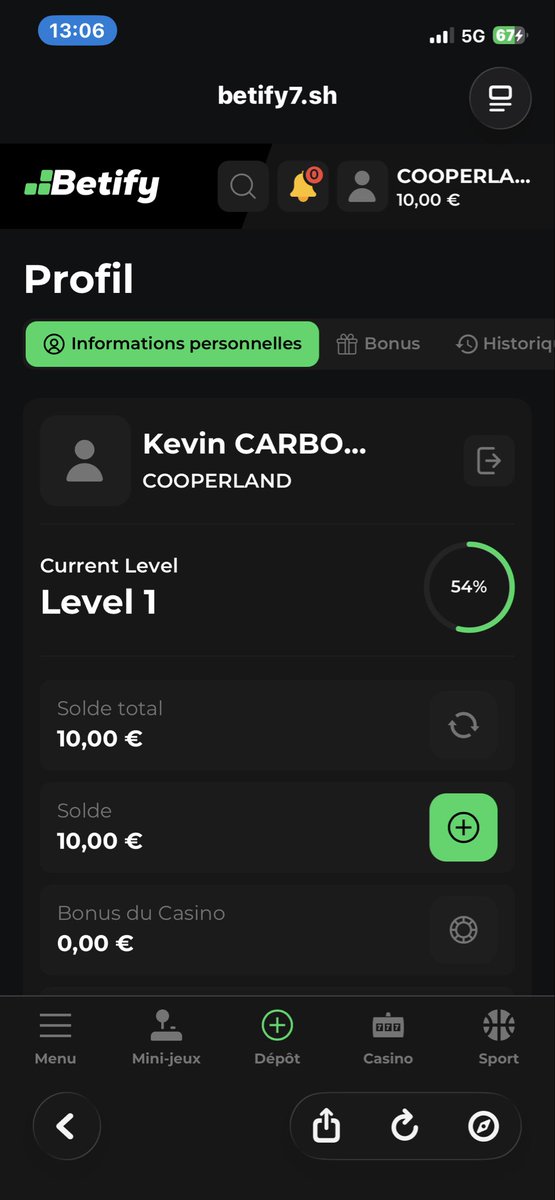 CarbonnKe's tweet photo. @BetClem_ Merci t’est le boss ! Et j’ai eu 3€ à la roue 🥳😂 https://t.co/rEHPDVMku2