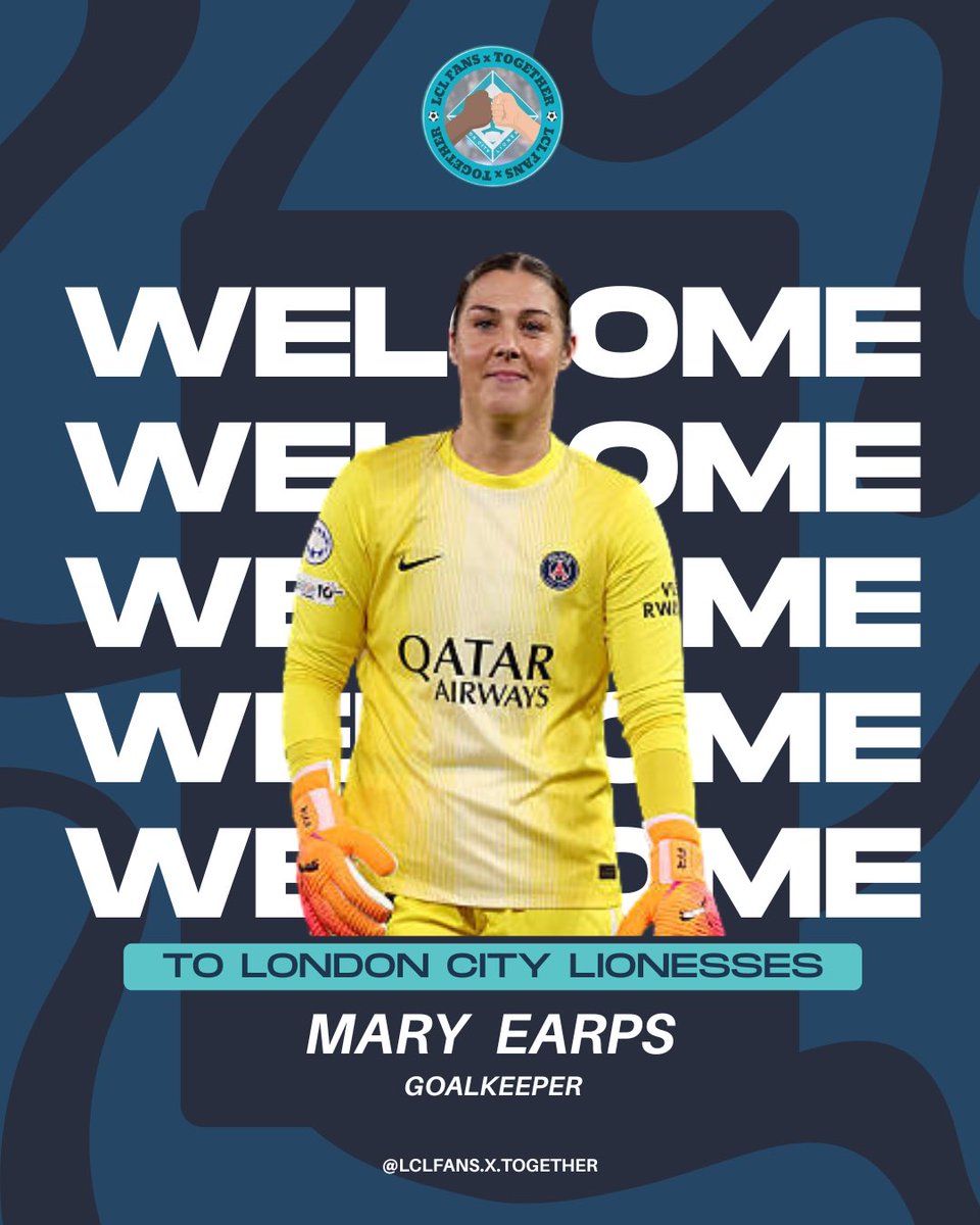 LCLFansTogether's tweet photo. 📣 WELCOME @maryearps 📣 
It’s official, Mary is a LCL player!!

She will wear 27 which was Corinne’s number, which means we are either saying goodbye to Corinne or they are pulling a Maddi and reassigning numbers. 

Is Mary our new No. 1 GK? 

Ps did you see the new GK shirt? 👀 https://t.co/0pVJJNt59I