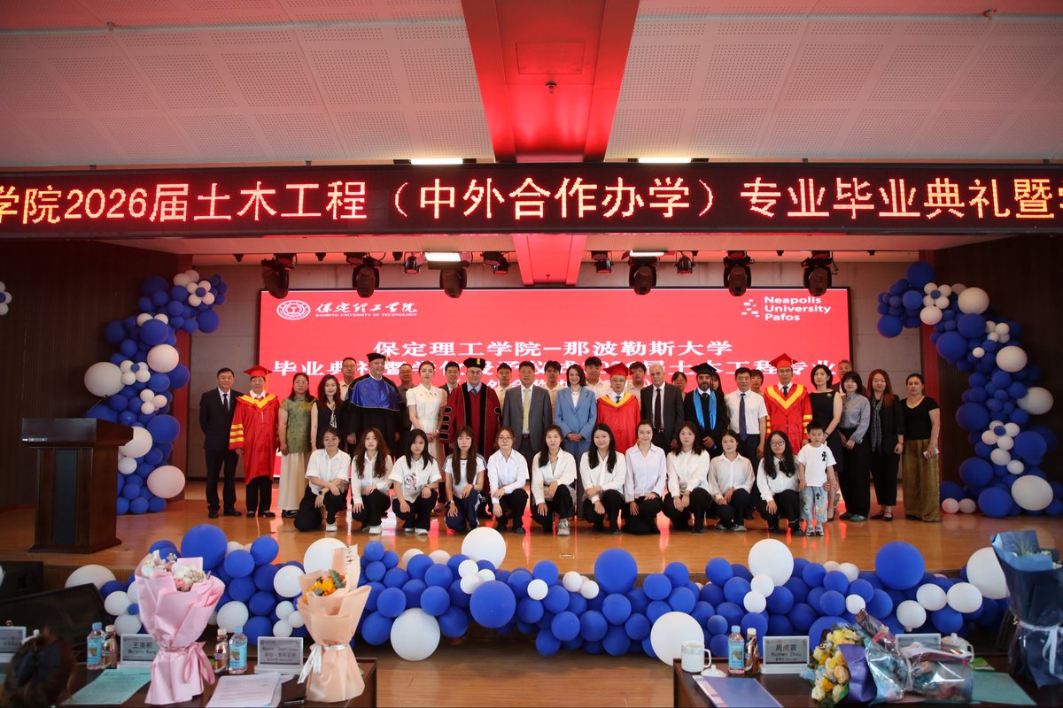 SophianouKoula's tweet photo. Delighted to have visited the historic city of Baoding last Saturday and to participate in the commencement ceremony of the joint BSc in Civil Engineering programme between @nupac and Baoding University of Technology.

It was a particular honour to address the first cohort of graduates of this pioneering programme - a tangible example of the growing educational cooperation between Cyprus and China and the strong people-to-people ties connecting our two countries. The programme also highlights the international outlook of Cypriot higher education and the importance in supporting academic excellence and international partnerships.

Moreover , the cooperation between the two universities brings together two ancient cities with rich histories and cultural heritage: #Baoding and #Pafos. Through education, innovation and academic exchange, they are building new bridges between our peoples and investing in the next generation of engineers and global citizens.

Warm congratulations to all graduates. May your knowledge, skills and determination help build not only infrastructure, but also understanding and cooperation across borders.
@cymoec @CyprusMFA @CyprusinChina 

#Cyprus #China  #Education #HigherEducation #CivilEngineering #AcademicCooperation