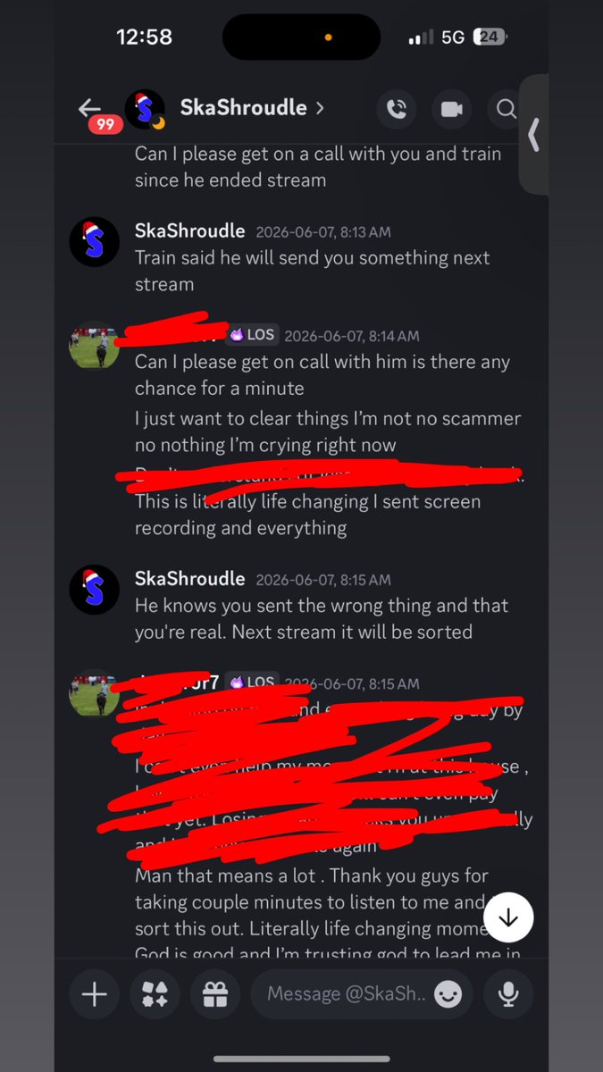 LucasJrSantos's tweet photo. I got no words I showed everything to @SkaShroudle personal information aswell.Please if needed I can get in a discord call or something. I got nothing to hide, Please this is literally a life changing moment. would be sorted out next live but I didn’t get noticed @Trainwreckstv https://t.co/pORQzdMuzV