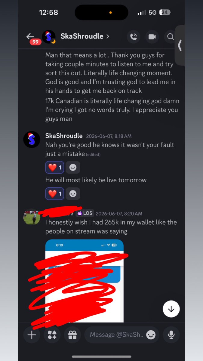 LucasJrSantos's tweet photo. I got no words I showed everything to @SkaShroudle personal information aswell.Please if needed I can get in a discord call or something. I got nothing to hide, Please this is literally a life changing moment. would be sorted out next live but I didn’t get noticed @Trainwreckstv https://t.co/pORQzdMuzV