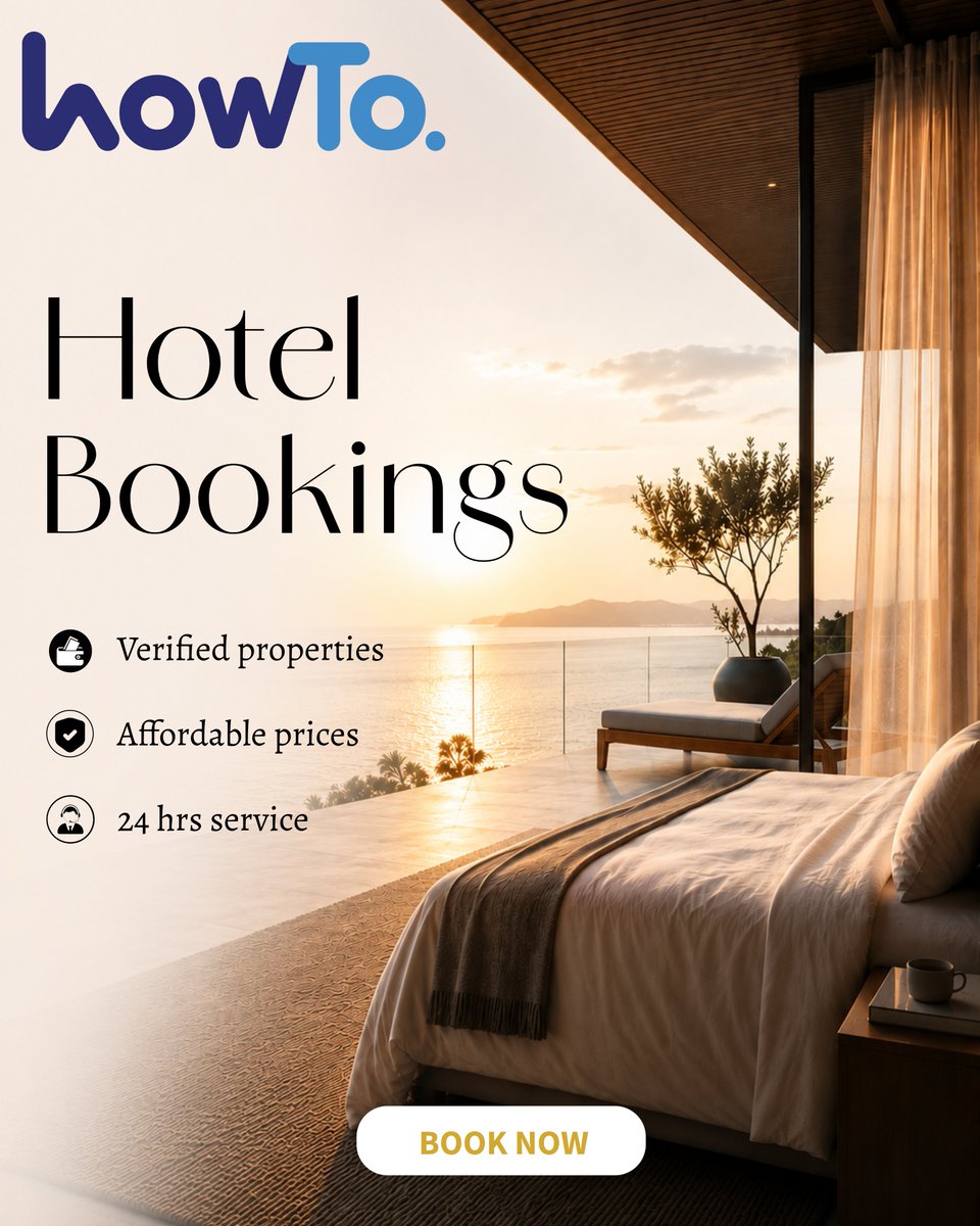 HowTo_Travels's tweet photo. Experience hospitality without compromise. From stunning destinations to exceptional comfort, we connect you with verified hotels at the best prices, backed by 24/7 support.
Travel smarter. Stay better.
Your dream stay is just a booking away.
Book with us today!! https://t.co/nlsx7eFZBd