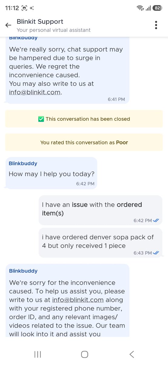sreejith1002's tweet photo. @letsblinkit Ordered Denver Black Code Soap (Pack of 4) from Blinkit but received only 1 soap. Reported the issue through support, shared photos, emailed details, and still no resolution after 24+ hours.
 #Blinkit #CustomerService 
Order id:2224262206 https://t.co/iSUhhAGwVw