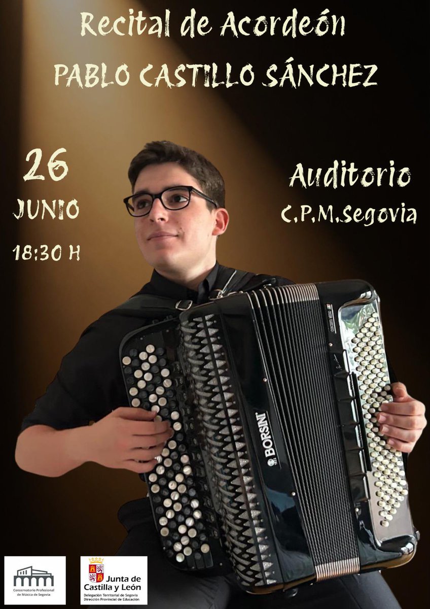ConserSegovia's tweet photo. 🎶✨ Llegan los últimos recitales de fin de estudios del curso en el Conservatorio de Segovia.

Una oportunidad para disfrutar del trabajo, la dedicación y la ilusión de nuestro alumnado en una de las citas más especiales del año 💛

¡Os esperamos! https://t.co/SApdIFoGHR