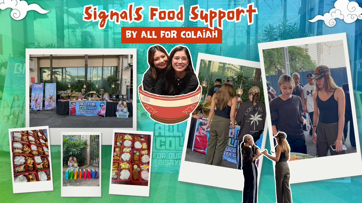 _allforcolaiah's tweet photo. With the BINI Signals World Tour kick-off in Manila just around the corner, All for COLAIAH fan support successfully rolled out a full food support for BINI and Team BINI to give them that extra boost of love and energy! 

For this food support, we brought a full Japanese feast: a ramen station, fresh sushi and sashimi, crispy tempura, plus hearty lunch and dinner packs to keep the whole team going. We’re so happy to know that our girlies and their team enjoyed the food. 🍜🍣🍤🍱

Simple personalized gifts and letters from our Ramen Besties were also given to BINI.

We also had the pleasure to have a fun and intimate conversation with Colaiah so we took the chance to introduce the past projects of All for ColAiah. Knowing that COLAIAH have seen our efforts and hard work means the world to us. It’s a huge core memory unlocked, and it only inspires us to do even more! 💚🩵

And of course, to our Team Dashi, maraming, maraming salamat! Thank you for pulling through and making this project a massive success. You are the backbone of this support! 🥹🤝

To our precious walo, good luck on the tour! May you feel the overwhelming love of the entire fandom carrying you through every performance. You were made for the big stage, and we will be standing right by your side for every milestone. Conquer the world, BINI! We love you all so much! 🥹✨🌸

#AllForCOLAIAH
#BINI #BINI_SIGNALS_WORLDTOUR_2026 #BINI_SIGNALS_TOUR