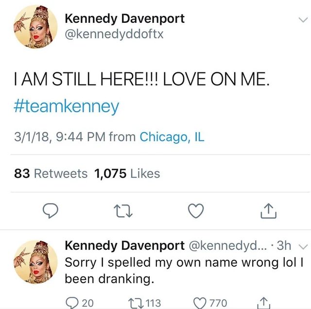 KINA2_2's tweet photo. Kennedy this episode and in the lipsync
#DragRace #AllStars https://t.co/7wGc52aDPX