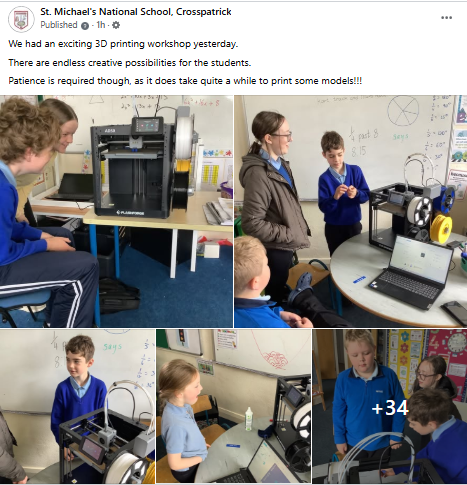 CrosspatrickNS's tweet photo. We had an exciting 3D printing workshop yesterday.

There are endless creative possibilities for the students.

Patience is required though, as it does take quite a while to print some models!!! https://t.co/tMZOFPqCu4