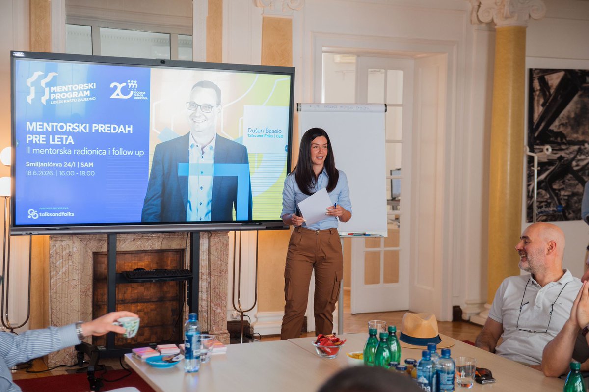 menadzerSAM's tweet photo. Mentori i mentiji SAM Mentorskog programa okupili su se na drugoj mentorskoj radionici i follow-up susretu.
 
Susret je otvorila Milica Buha, Marketing &amp; Event Coordinator SAM-a i koordinatorka Mentorskog programa, koja je istakla značaj razmene iskustava i https://t.co/iG72PmzK0q