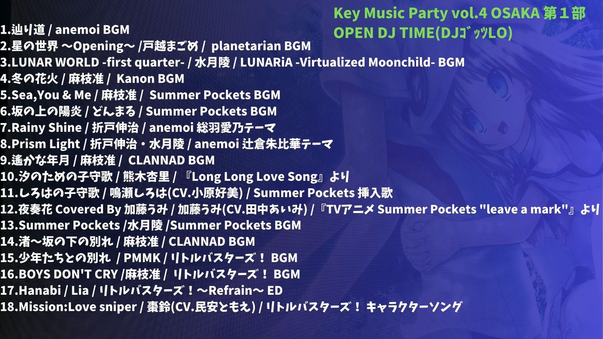 6/14(日)に開催された「Key Music Party vol.4 」in OSAKAのDJパートの