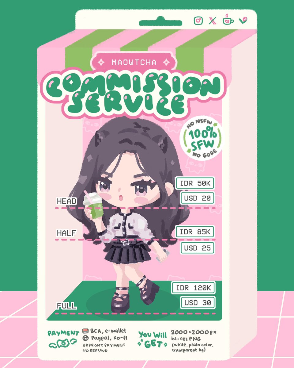 maowtcha's tweet photo. 🩷&amp;🔄 appreciated
✧ maowtcha chibi commissions ✧

visit #maowtched or https://t.co/c0JsSCcqKU for past results
please DM for food crossovers and more info🫶🏻

#commission #artcommission #zonauang https://t.co/u44g4rjZOk