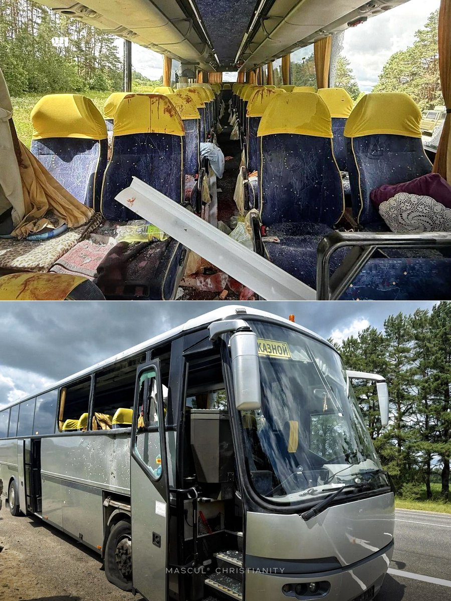 masculchristian's tweet photo. A bus carrying 44 people, including 28 children from the Orthodox city of Rechytsa, Belarus, was struck in Russia’s Bryansk region, leaving one adult dead and eight people, including six children, injured.

#Belarus #Children #Ukraine #Christianity #News https://t.co/fvLDlzMQS9