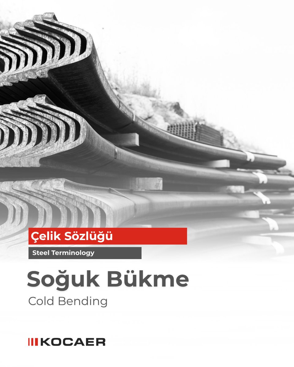 SteelKocaer's tweet photo. Soğuk Bükme
Çeliğin, ısı uygulanmadan mekanik kuvvetle şekillendirilmesi işlemidir.
Pres ve merdane sistemleriyle uygulanan bu yöntem; köprülerden binalara, endüstriyel tesislerden altyapı projelerine kadar birçok alanda ihtiyaç duyulan geometrinin elde edilmesini sağlar.
#Kocaer https://t.co/ZhMPixBCHU