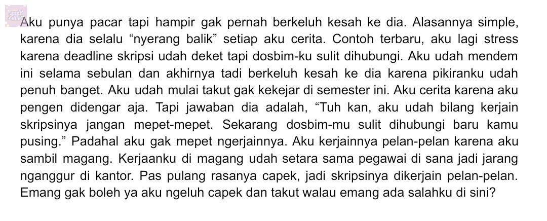 munvess's tweet photo. Aku tau perasaan kita gak boleh divalidasi terus, tapi kalau diinvalidasi terus juga.. capek gak sih? -rl https://t.co/oVz2GTEaHy