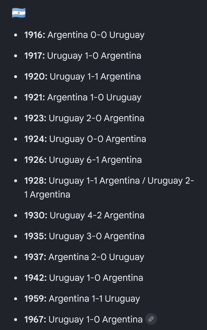 Gilbenn's tweet photo. Usted sabía que de las 14 finales que han jugado Uruguay 🇺🇾 y Argentina🇦🇷 
Uruguay ganó 12 y Argentina solo 2
Y de las 11 que jugó contra Brasil🇧🇷 Uruguay ganó 6 y Brasil 5
Solo venía a recordar quién es el verdadero grande de América y del Mundo ⭐⭐⭐⭐⭐
#mundialdefútbol2026 https://t.co/9Jqj2dmTXu