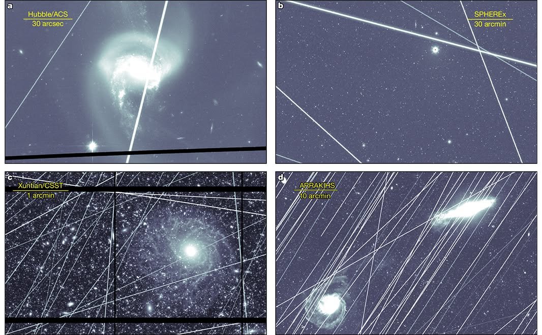 bidolf_pt's tweet photo. @troy_mccann the bigger problem is with long exposure shots at any wavelength (visible light, infrared, xray) being ruined by any tiny satellite. It also affects space observatories like Hubble, not just ground ones
https://t.co/3ZqQybT1vJ https://t.co/7iH5YA2JyK