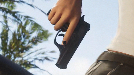 GTAWikiOfficial's tweet photo. The Nipper .38 is a Brazilian handgun featured in the GTA 6 cover art. 

It is a new gun based on the Besra Firestorm 380, which was previously depicted in artwork with Jason and Lucia at the Starlet Motel. Jason is also seen bearing one in a video clip of the duo closing the trunk of their Tulip.