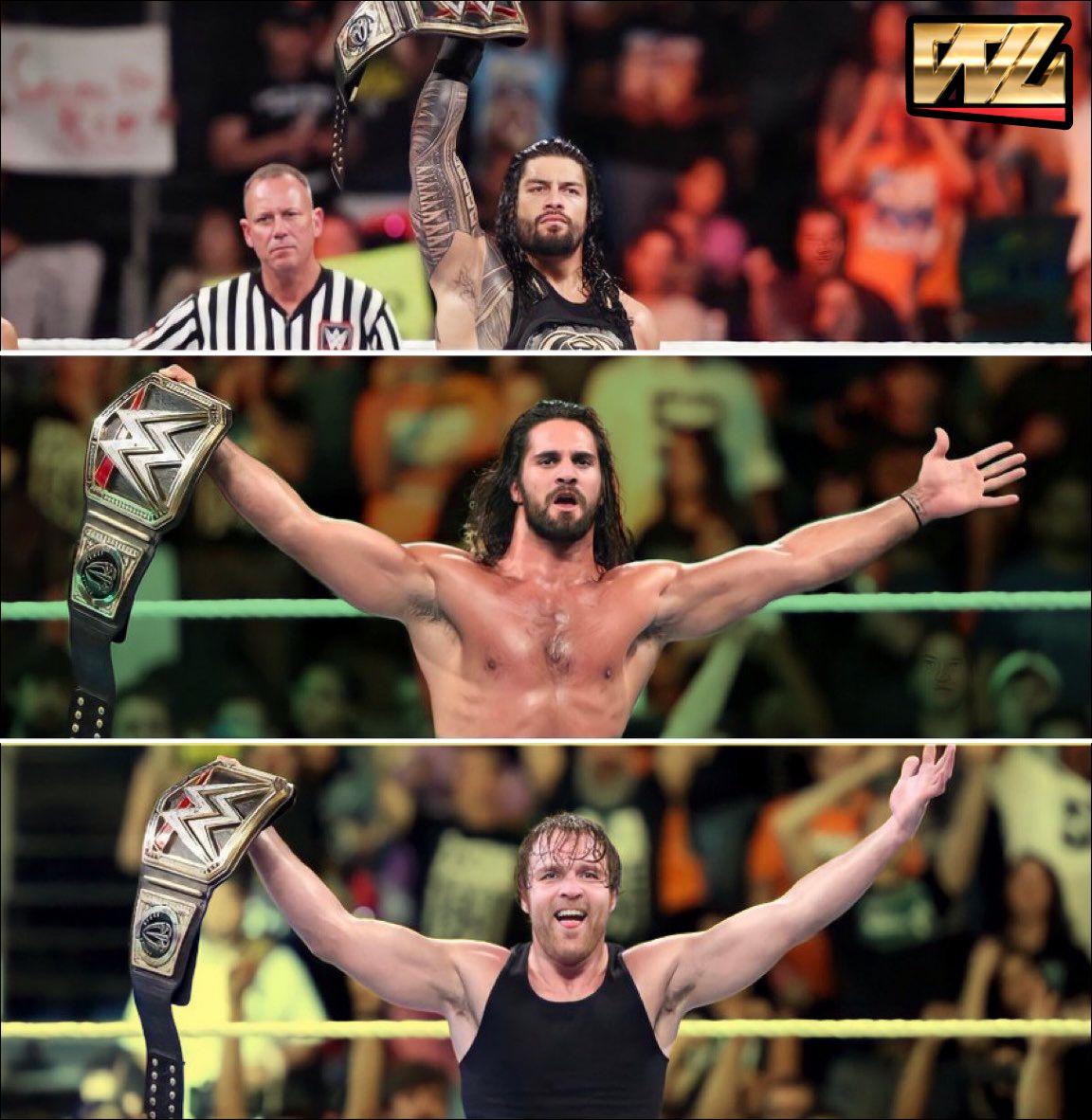 wrestlelamia's tweet photo. 10 years ago today...The Shield all became WWE Champions in one night 🔥 https://t.co/u97DVlR0X3