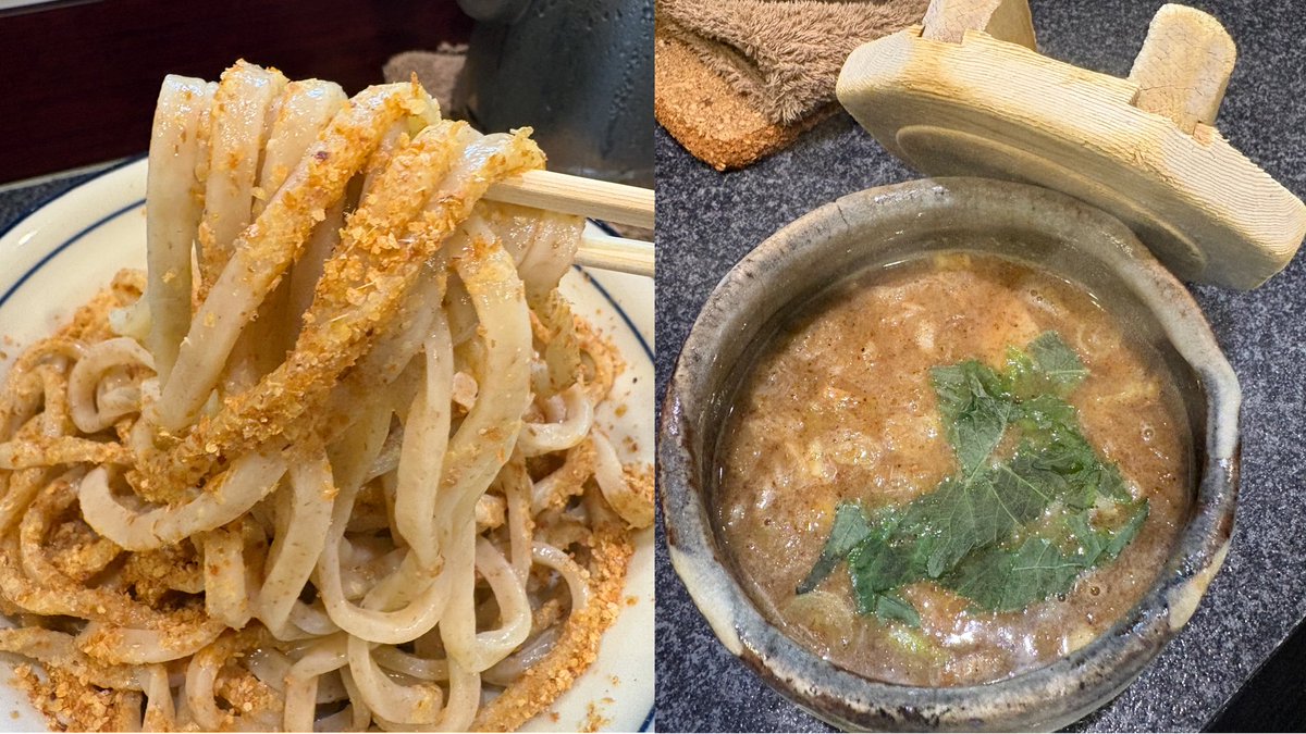 nanatsuboshi473's tweet photo. 『烈志笑魚油 麺香房三く』@新福島
つけ麺 全粒粉 300g

極太全粒粉麺は茹で時間15分。香味胚芽を纏いさらに風味増し食欲唆る剛麺の存在感。とろり濃厚魚介つけ汁。中にほろりトロける角叉焼。とろろや蓮根に大葉、梅など、和を装う濃厚でも重たくならない旨さ。〆ご飯でおじやも満足度大。美味しい♪ https://t.co/R5SXF0XyXO