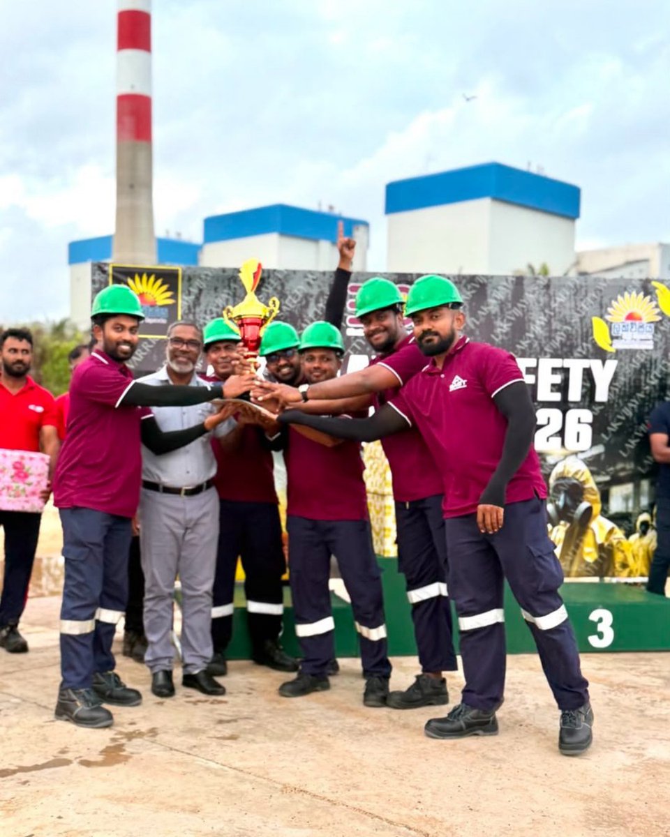 SAGT_SL's tweet photo. Team SAGT emerged as Champions for the second consecutive year at the Lakvijaya Safety Warriors Emergency Combat Competition 2026. 🏆 Congratulations to our team on this achievement, reflecting SAGT’s strong safety culture, preparedness, and commitment to excellence. https://t.co/17WpyHF7Wt