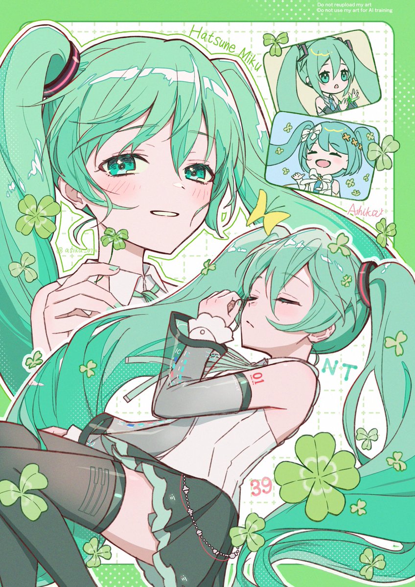 asika_07m's tweet photo. ミクちゃんとクローバー🍀
#初音ミク https://t.co/hT1KUOpGq7
