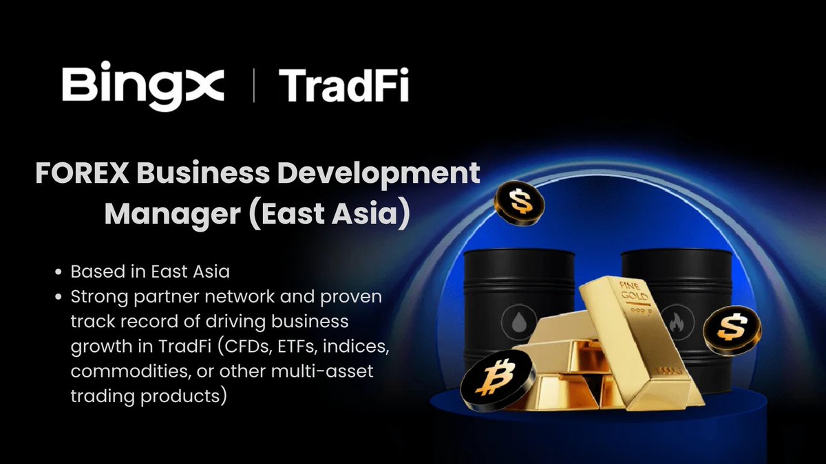 petercongle's tweet photo. #BINGX #HIRING #FULLTIME #REMOTE

𝗙𝗢𝗥𝗘𝗫 𝗕𝗨𝗦𝗜𝗡𝗘𝗦𝗦 𝗗𝗘𝗩𝗘𝗟𝗢𝗣𝗠𝗘𝗡𝗧 (𝗘𝗔𝗦𝗧 𝗔𝗦𝗜𝗔)

Job Description:
🔗 https://t.co/VGweWXPgN0

Contact:
📩 Email: peter.c@bingx.com
📩 Telegram: @petercongle
📩 Linkedin: @petercongle https://t.co/qFkZ5xWsaj