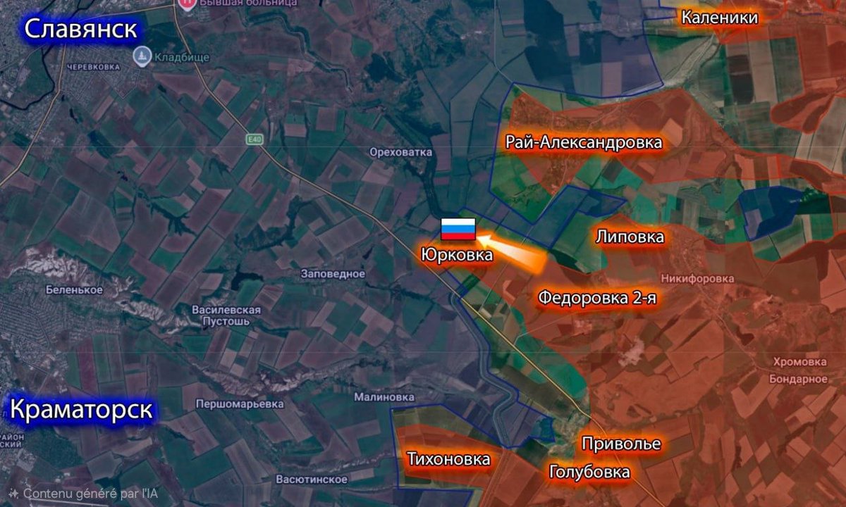 Pascal_Laurent_'s tweet photo. 🇷🇺 🇺🇦 L'armée russe a libéré Iourkivka en RPD et progresse vers Sloviansk et Kramatorsk, selon le ministère de la Défense.

🔹 https://t.co/ALNkQYAYmF https://t.co/qhtf6VSTnM