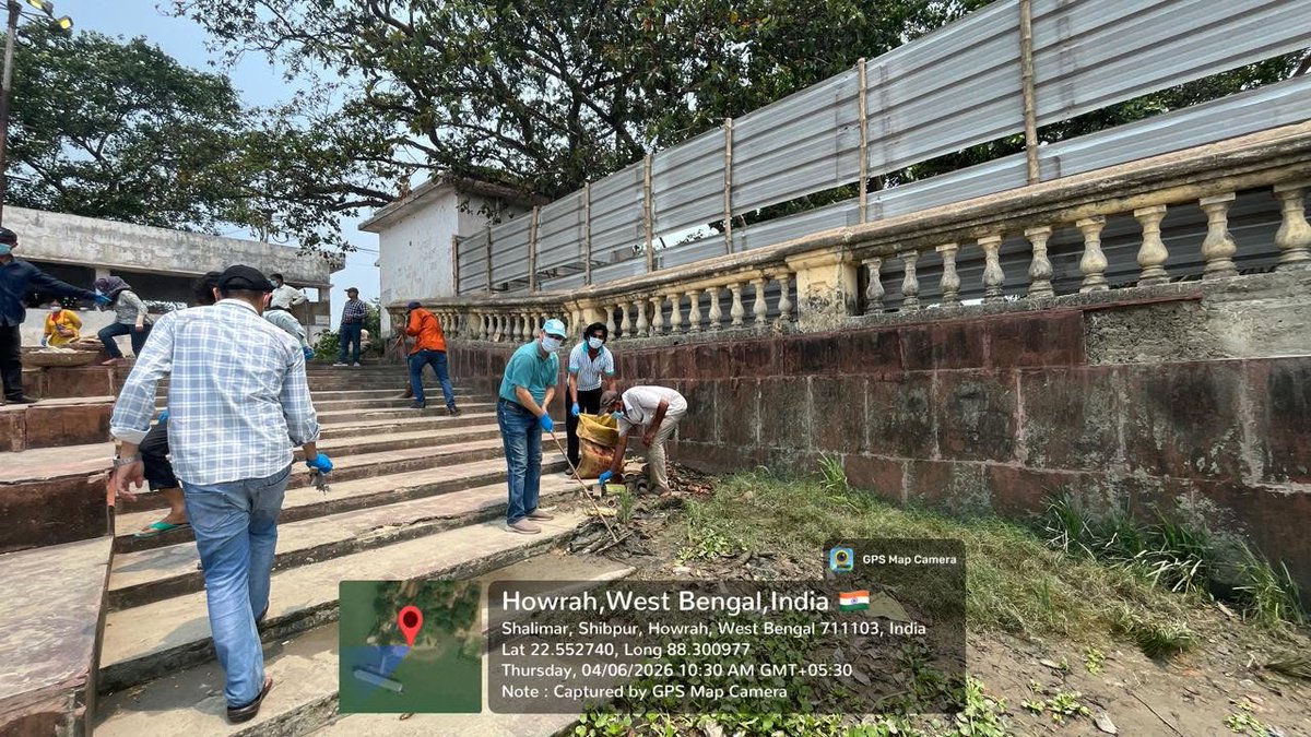 EnvisBsi's tweet photo. CNH and BSI-EIACP jointly organized  Walking with Plogging programme under Swachhata Pakhwada 2026 at IIEST, Shibpur Hooghly River Ghat on 4th June 2026. The programme was led by Dr. K. Karthigeyan, Scientist 'F' &amp;  Head of Office, CNH and Dr. J. S. Jalal, Coordinator BSI-EIACP. https://t.co/NfDqj9srT6