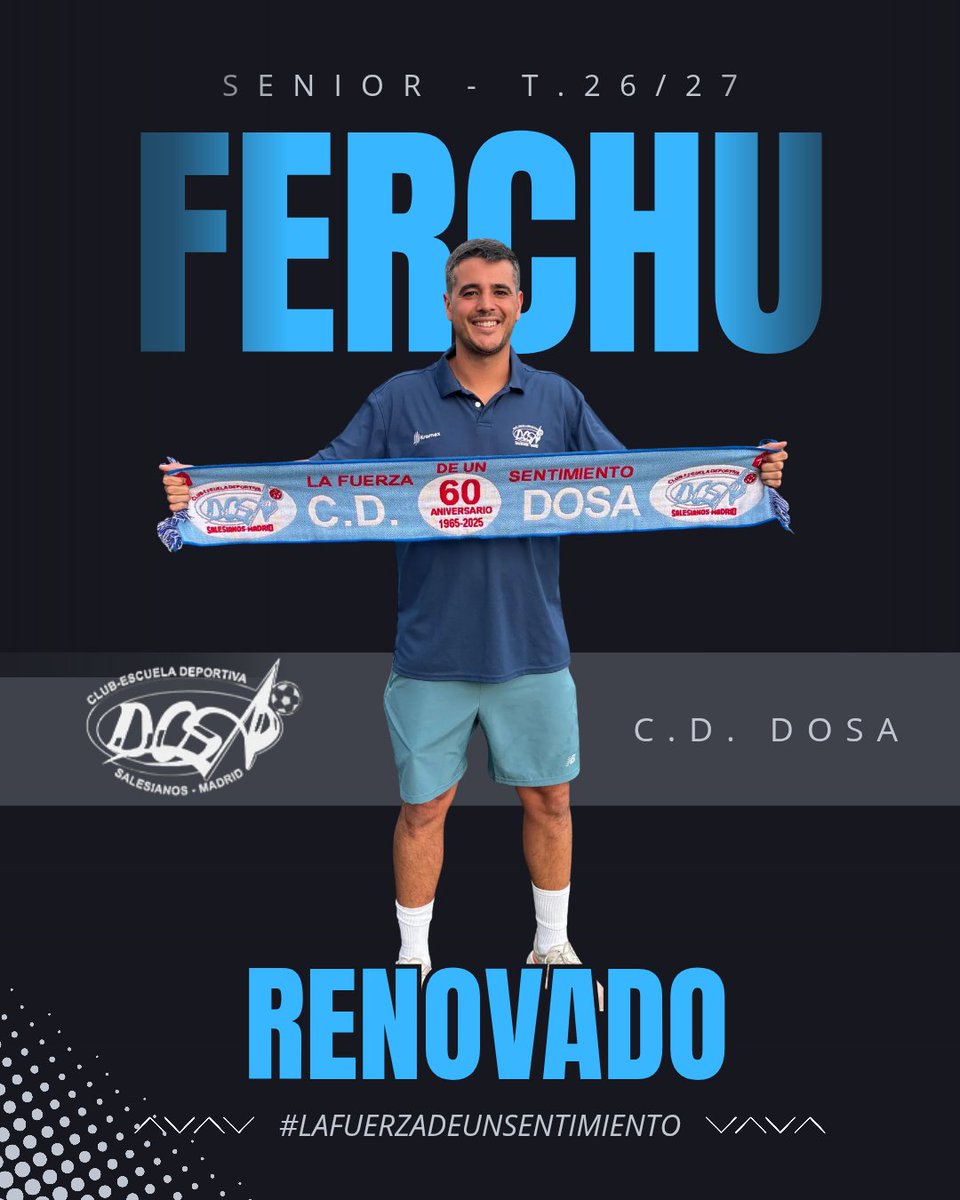 CEDDOSA's tweet photo. 🩵 𝙍𝙀𝙉𝙊𝙑𝘼𝘿𝙊

@ferchunando7 seguira siendo el entrenador del primer equipo en la temporada 26/27

Confianza plena en él y en su cuerpo técnico, tras los buenos resultados cosechados desde que se hizo cargo del equipo la temporada pasada

#lafuerzadeunsentimiento https://t.co/hbQLKZ3ct7
