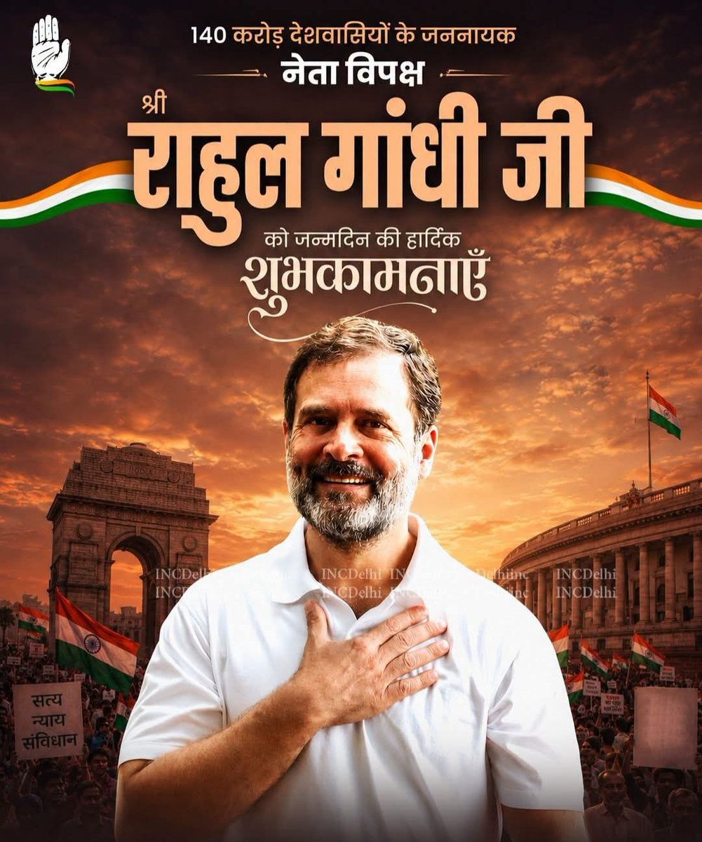 Jasvindersullar's tweet photo. नेता प्रतिपक्ष श्री राहुल गांधी जी को जन्मदिन की हार्दिक बधाई एवं शुभकामनाएँ।
आपका निडर नेतृत्व, जनहित के प्रति अटूट समर्पण तथा संविधान और लोकतांत्रिक मूल्यों की रक्षा के लिए निरंतर संघर्ष हम सभी के लिए प्रेरणास्रोत है। https://t.co/eRmXe50CdD
