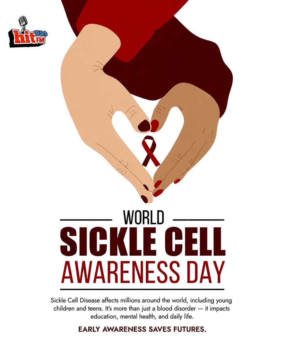 HitFMCalabar's tweet photo. 🩸 World Sickle Cell Day 🩸
Today, we stand in solidarity with individuals and families affected by sickle cell disease. Together, we can raise awareness!
#hitfmcalabar #WorldSickleCellDay https://t.co/uleNNYtxZ4