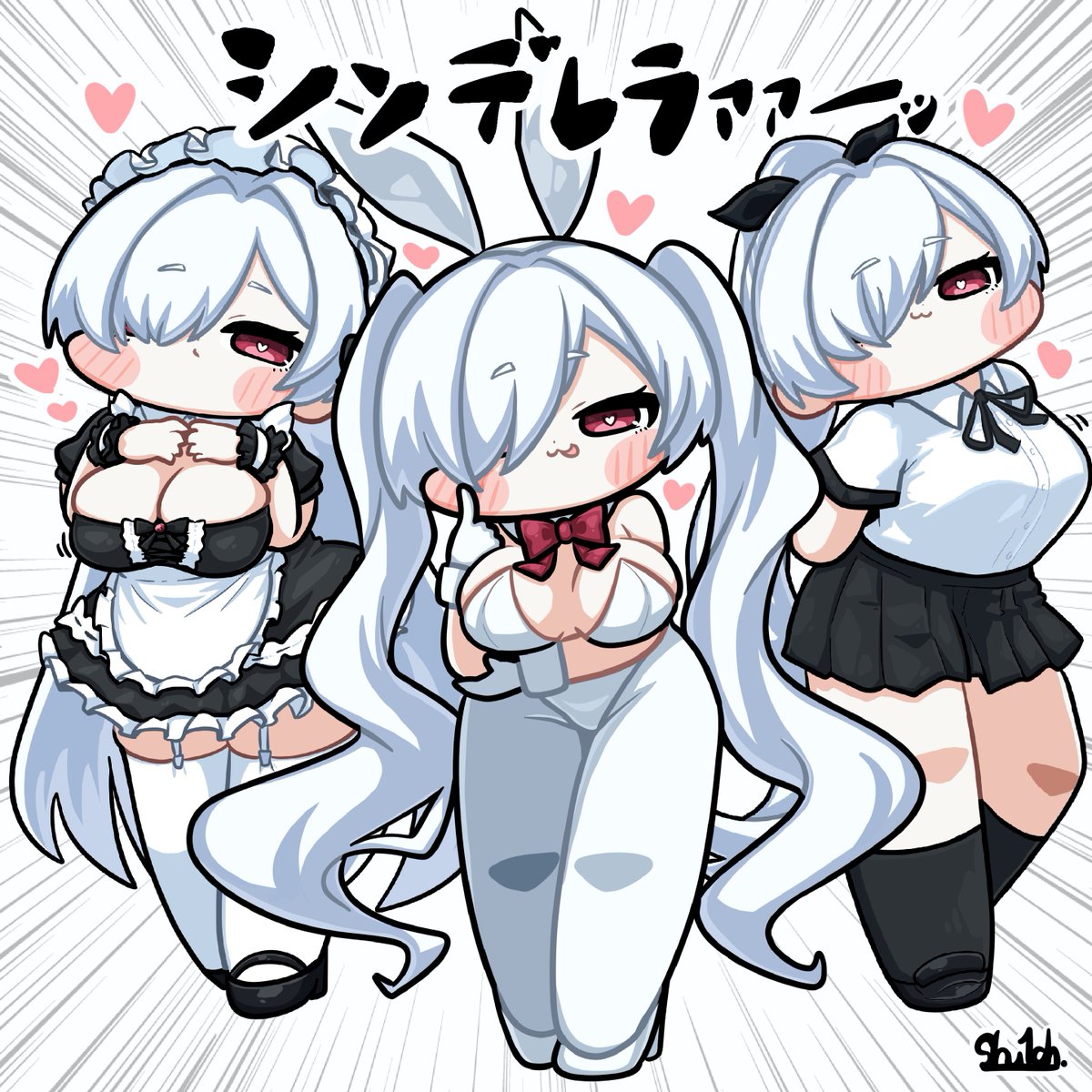shu1ch_san's tweet photo. 「「「どの私も美しいわよね？王子様🩷」」」
#NIKKE
 #NIKKEfanart https://t.co/c5EF7x0nt4