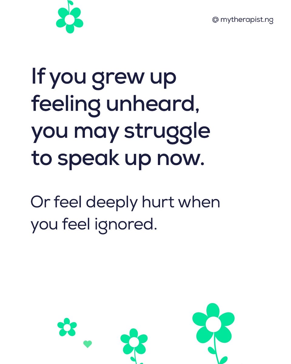 MyTherapistng's tweet photo. We don't outgrow childhood patterns overnight, we become aware of them. 💚

And sometimes, that awareness can feel heavy... because it explains reactions, relationships, and emotions we've carried for years without understanding why. 

At https://t.co/dgmToTra3f, we hold space for these realizations-the confusing ones, the emotional ones, the ones that finally start to make sense.

This isn't about blame.
It's about understanding yourself with more softness, patience, and compassion. 🌿💚

#mytherapistng #selfgrowth
#innerchildhealing #relationshippatterns #attachmentstyles