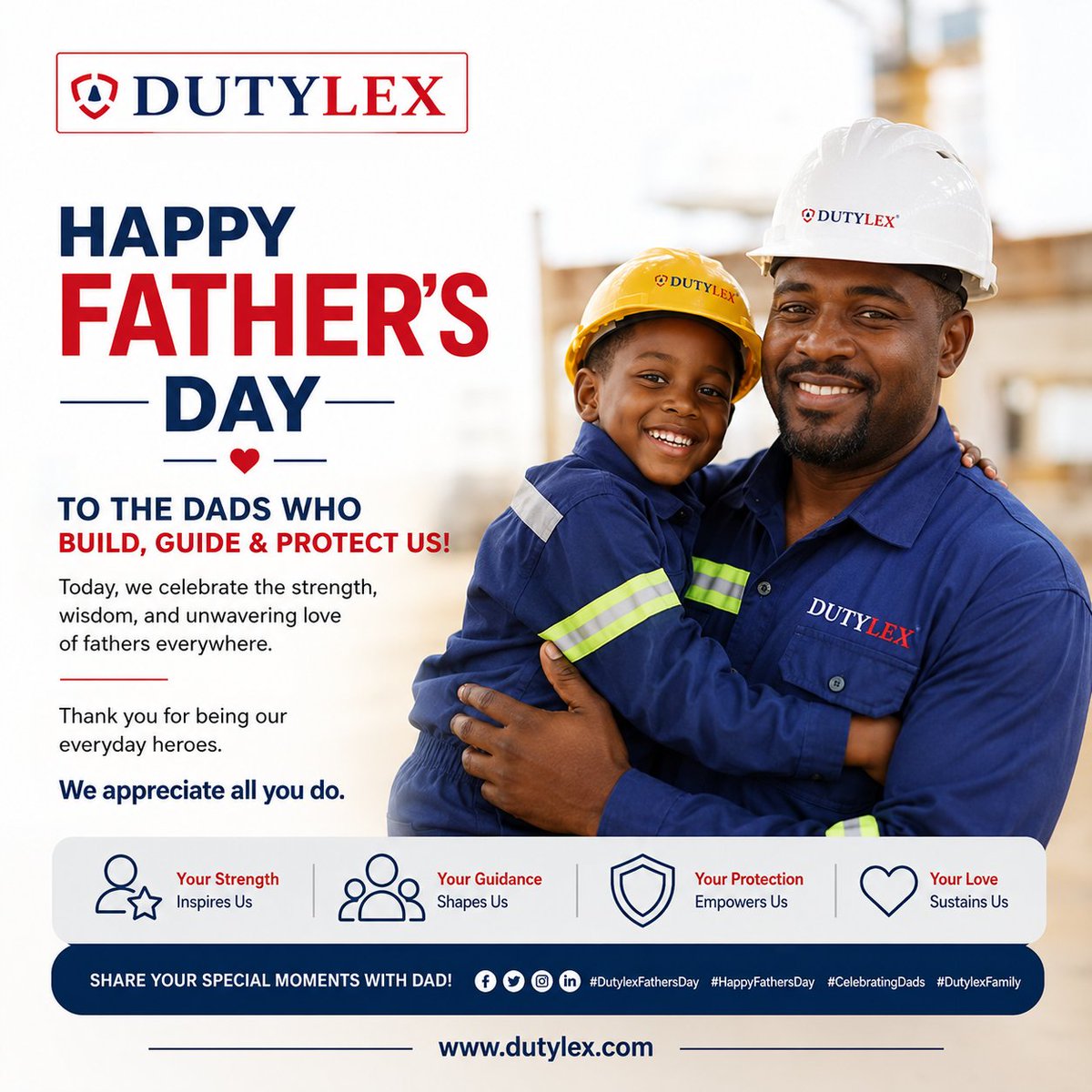 dutylex's tweet photo. Fathers may not always say much, but their leadership, sacrifices, and unwavering support speak volumes. Today, we celebrate the men who guide, protect, and inspire us every day.

Happy Father's Day from Dutylex. 💙

#HappyFathersDay #Dutylex  #Leadership #PeterAlexanderQuarm https://t.co/FKxP7ZbibU