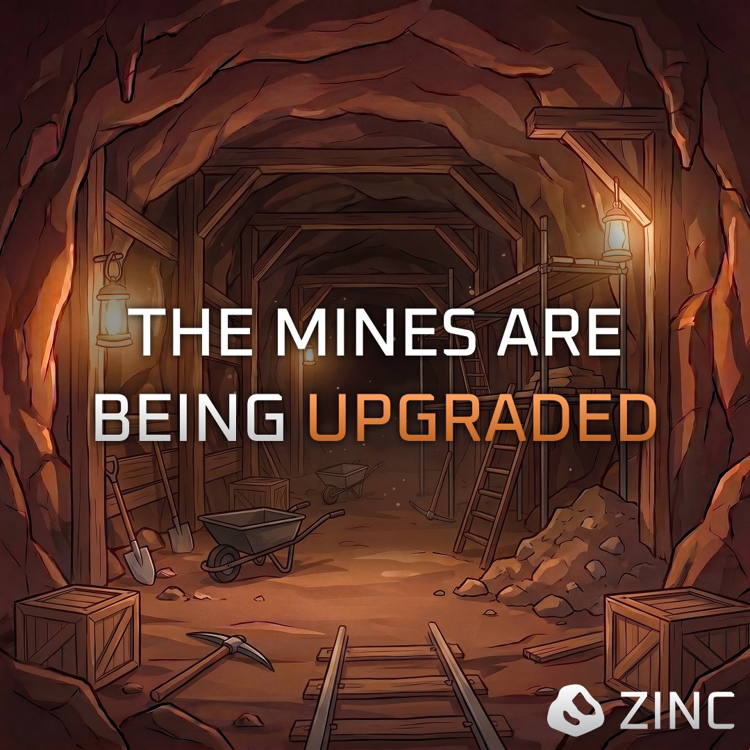 zinc_cash's tweet photo. We are under maintenance. 

Some big upgrades coming to the mines. Stay tuned.

🦺 https://t.co/GU2MOpTWIL