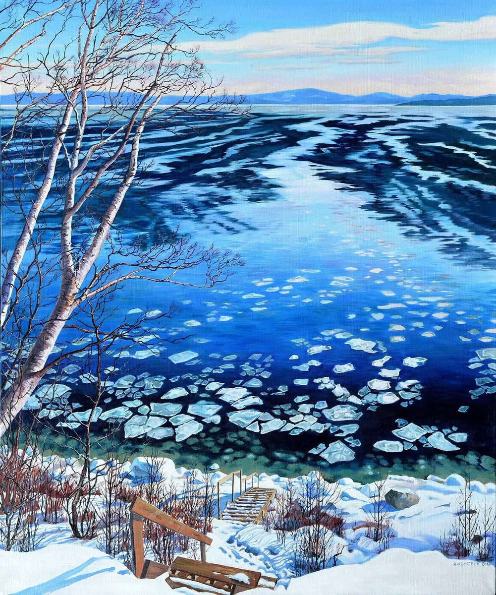 olgatuleninova's tweet photo. “Winter at the Beach” 
Anna Syperek (Canadian, b.1951) https://t.co/yhYrZ1Qlh9