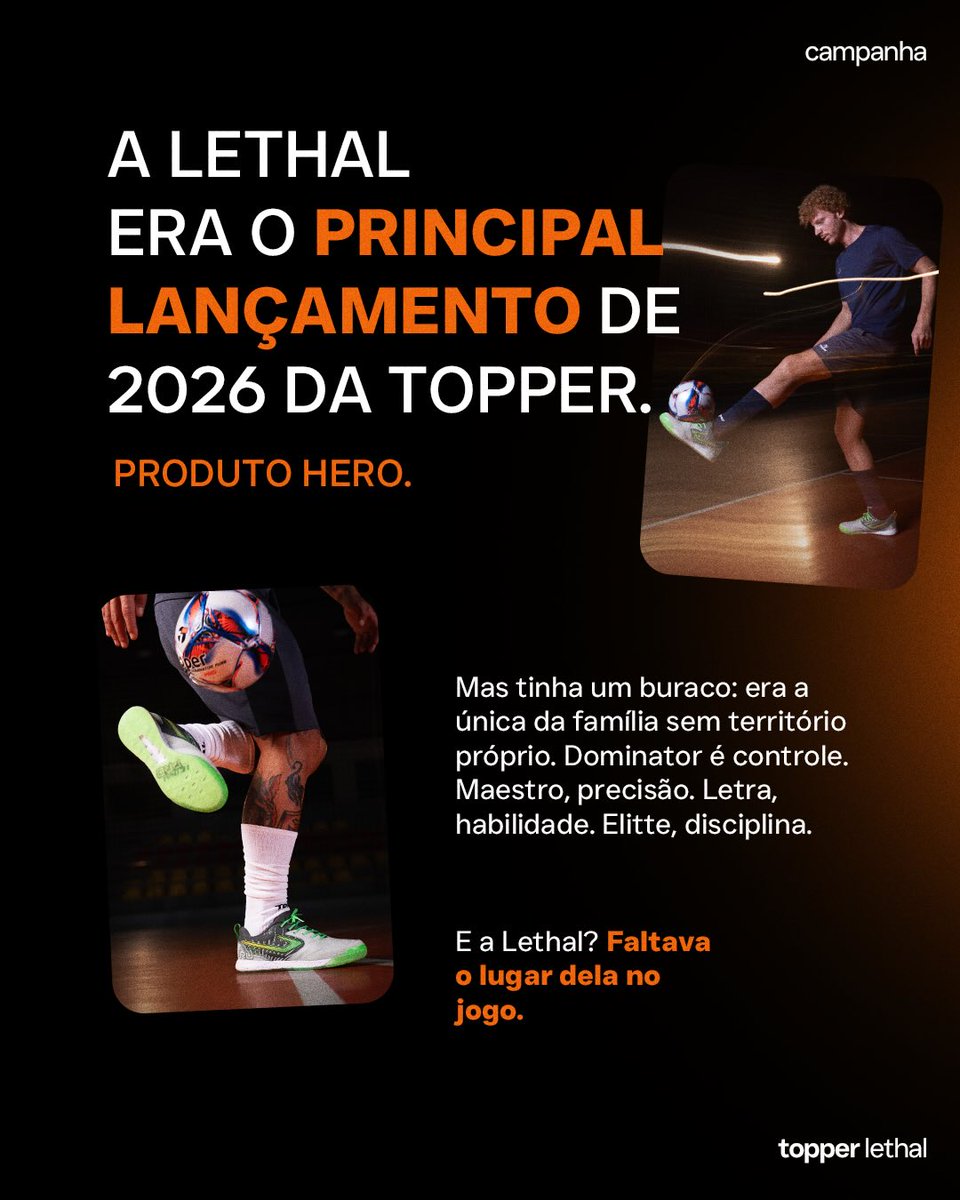 Gampi's tweet photo. A Topper lançou a Lethal, o principal modelo de 2026, mas faltava uma coisa: um território só dela... 🧶 

#gampi #topper #lethal #lancamento https://t.co/mVMRY5r2dN