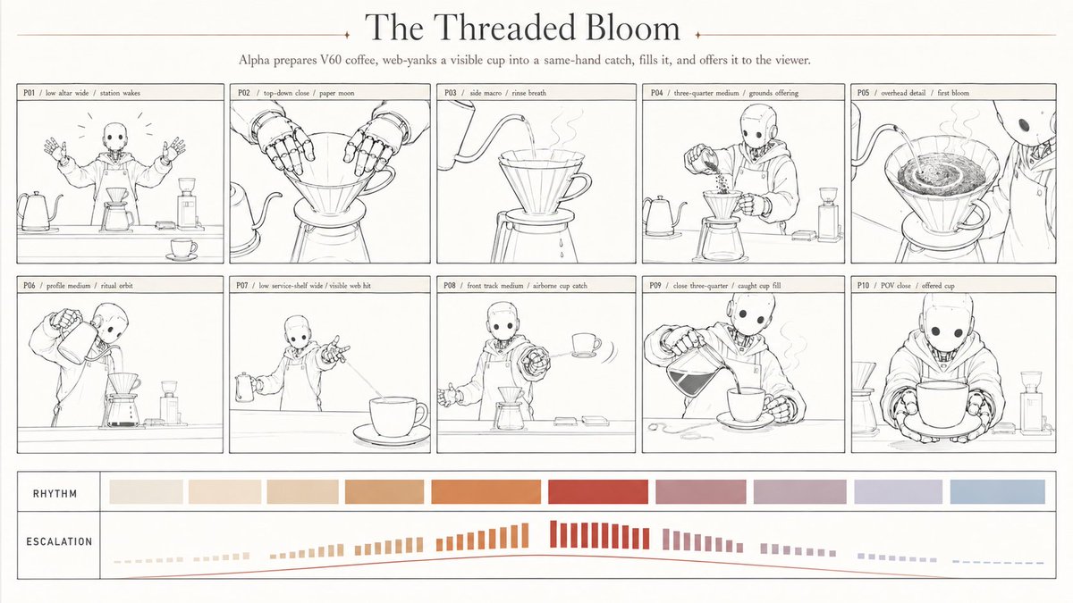 Robotic coffee ritual storyboard
